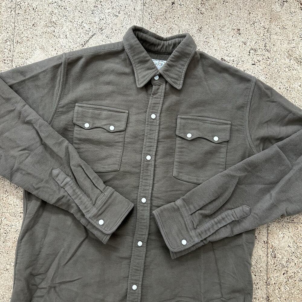 Wythe Moleskin Chamois Pearl Snap Western Button Up Shirt Large